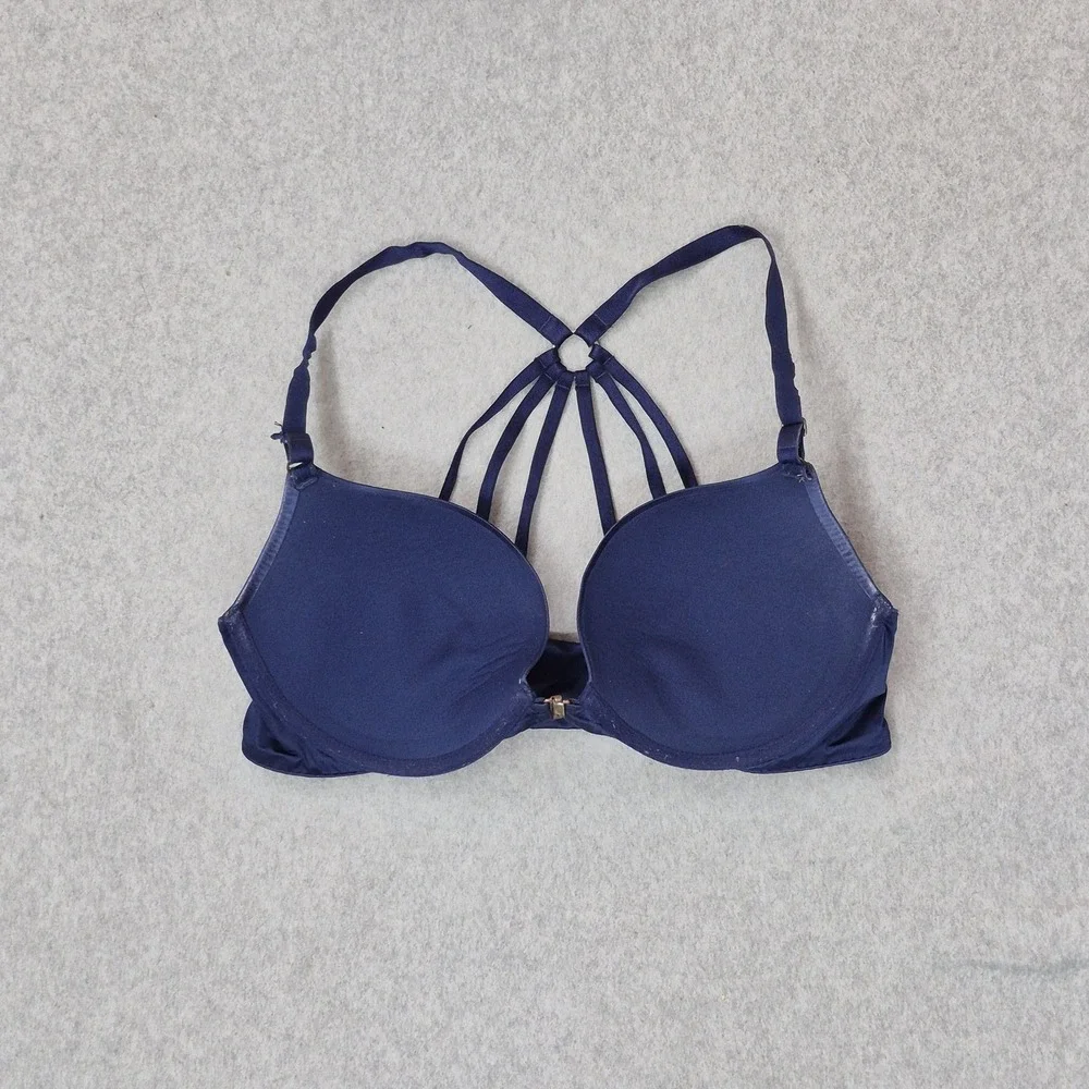 Victoria's Secret Women Bra 33C Navy Very Sexy Push Up Underwired Front Closure